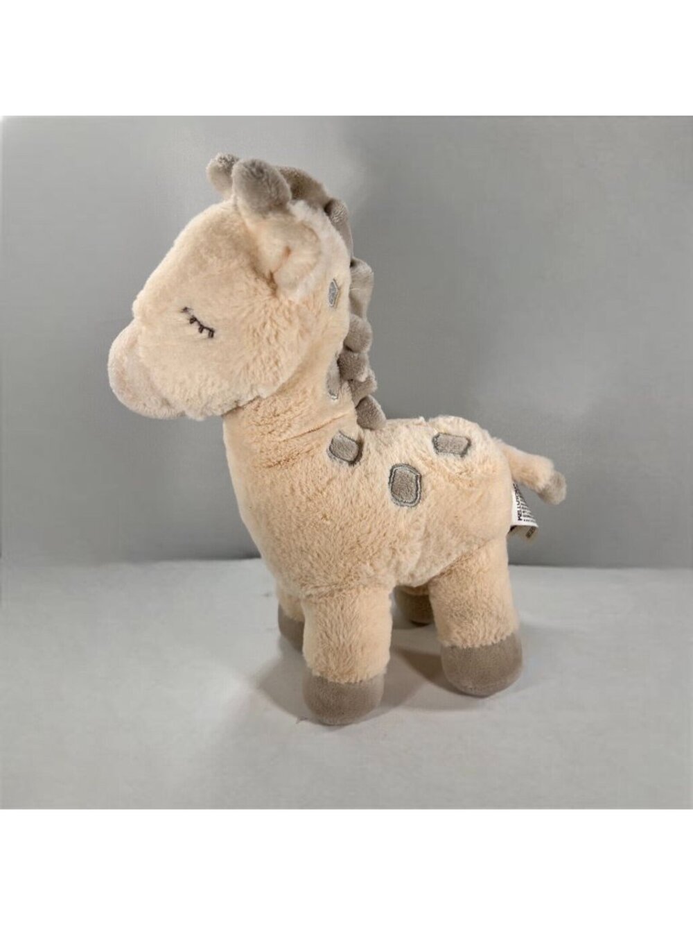 Kelly Toy Giraffe Rattle Lovey Plush Stuffed Animal Cream White Gray Super Soft